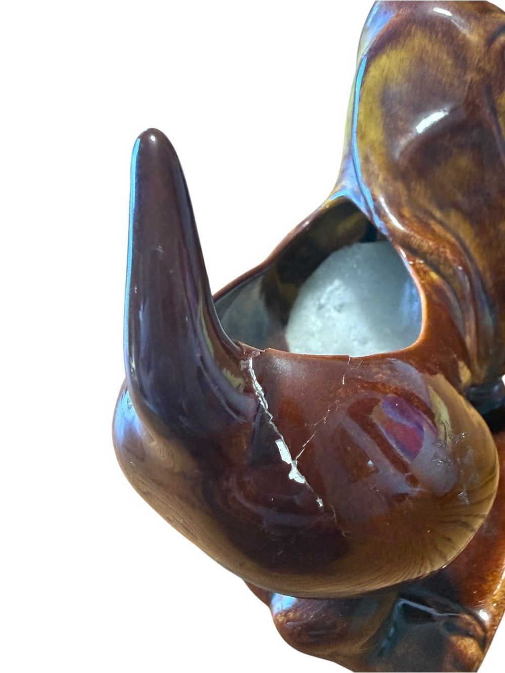 McFarlin Hickok Brown Basset Hound Puppy Dog Planter Ceramic Mid-Century Wear - Picture 7 of 10